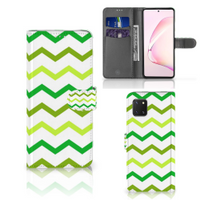 Samsung Note 10 Lite Telefoon Hoesje Zigzag Groen