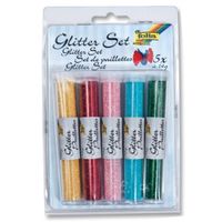 Glitterpoeder gekleurd 14 gram 5 stuks   - - thumbnail