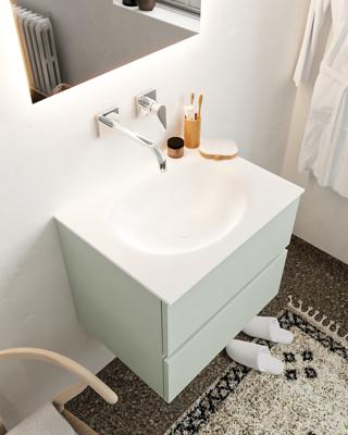 Mondiaz Vica 60cm badmeubel greey 2 lades wastafel Moon midden zonder kraangat Mondiaz Vica 60cm badmeubel greey 2 lades wastafel Moon midden zonder kraangat