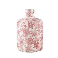 PTMD Rozy Red terracotta bottle round flower print L