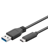 Manhattan USB 2.0 type C-kabel type C-stekker naar type A-stekker 480 Mbit/s, USB type C stekker/A stekker 1m zwart