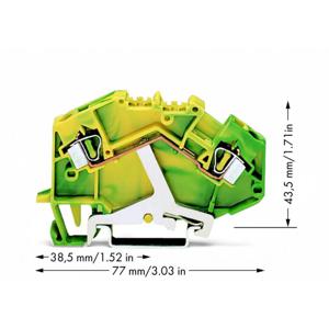 WAGO 781-607 Aardingsklem 6 mm Spanveer Toewijzing: Terre Groen, Geel 50 stuk(s)