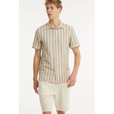 Scotch & Soda gestreept regular fit overhemd zalm/lichtgroen Scotch & Soda gestreept regular fit overhemd zalm/lichtgroen