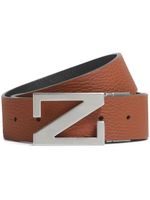 Zegna ceinture en cuir à design réversible - Marron