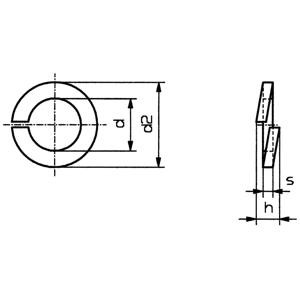 TOOLCRAFT B5 D127:A2K 188667 Veerring Binnendiameter: 5.1 mm M5 DIN 127 Verenstaal 100 stuk(s)