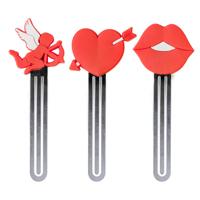 Balvi boekenleggers romantiek 11 x 4,3 PVC rood 3 stuks