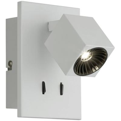 Led Wandspot - Trion Klipo - 7w - Warm Wit 3000k - Rechthoek - Mat Wit - Aluminium - Osram Leds