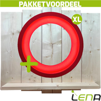 Lena Dartbordverlichting Deluxe XL Rood + Lena Wooden Wall Protector