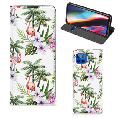 Motorola Moto G 5G Plus Hoesje maken Flamingo Palms Motorola Moto G 5G Plus Hoesje maken Flamingo Palms