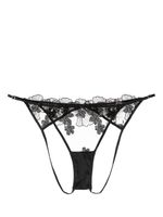 Fleur Du Mal string en dentelle brodée à effet de transparence - Noir - thumbnail