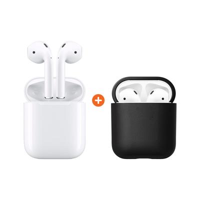 Apple AirPods 2 met oplaadcase + Nomad Airpods hoesje Zwart Apple AirPods 2 met oplaadcase + Nomad Airpods hoesje Zwart