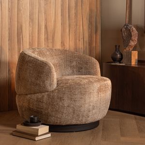 BePureHome Draaifauteuil Woolly Chenille - Zand