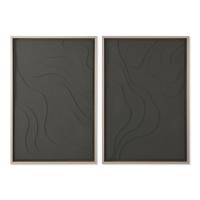 Home ESPRIT Afbeelding groen beige donkergrijs polystyreen hout MDF abstract Scandinavisch (2 stuks)