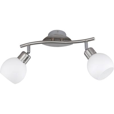 LED Plafondspot - Trion Frudo - 8W - E14 Fitting - Warm Wit 3000K - 2-lichts - Rond - Mat Nikkel - Aluminium