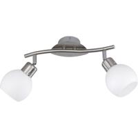 LED Plafondspot - Trion Frudo - 8W - E14 Fitting - Warm Wit 3000K - 2-lichts - Rond - Mat Nikkel - Aluminium