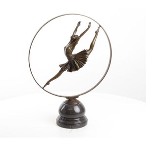 A BRONZE SCULPTURE OF A RING DANCER