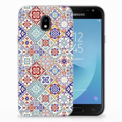 Samsung Galaxy J3 2017 TPU Siliconen Hoesje Tiles Color Samsung Galaxy J3 2017 TPU Siliconen Hoesje Tiles Color