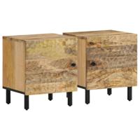 Nachtkastjes 2 st 40x33x46 cm massief mangohout