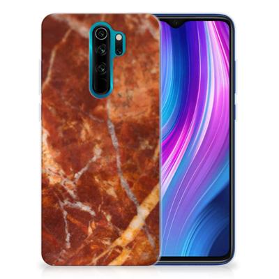 Xiaomi Redmi Note 8 Pro TPU Siliconen Hoesje Marmer Bruin