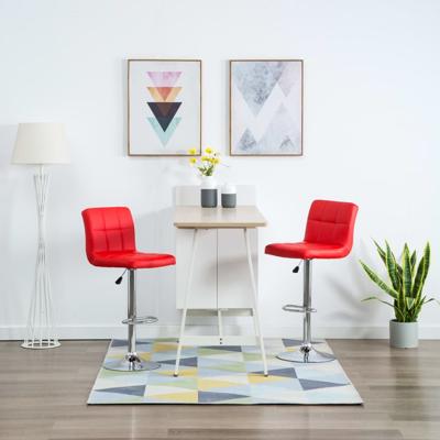 vidaXL Barkrukken 2 st kunstleer rood