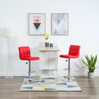 vidaXL Barkrukken 2 st kunstleer rood