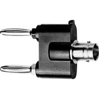 Telegärtner J01008A0620 Meetadapter BNC-bus - Banaanstekker 4 mm, Banaanstekker 4 mm Zwart, Zilver