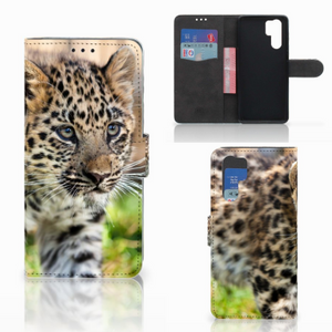 Huawei P30 Pro Telefoonhoesje met Pasjes Baby Luipaard