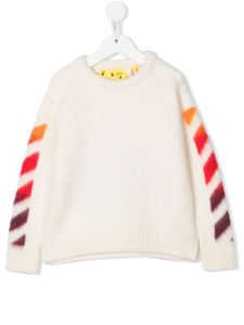 Off-White Kids pull Arrow en maille texturée - Blanc