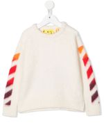 Off-White Kids pull Arrow en maille texturée - Blanc - thumbnail