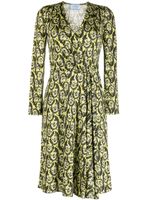 Prada Pre-Owned abstract-print silk dress - Vert