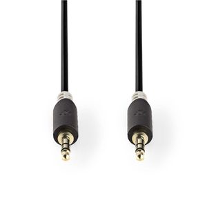 Stereo audiokabel | 3,5 mm male - 3,5 mm male | 0,5 m | Antraciet