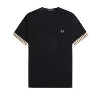 Fred Perry - Striped Cuff T-Shirt - Zwart - thumbnail