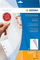 HERMA 7578 Fotokarton, wit, 25 stuks, 23 x 29,7 cm, 220 g/m², gekleurd karton om op te plakken met pergamijnpapier en euro-perforatie voor foto's, ansichtkaarten, fotoalbum, map, ringband of om te