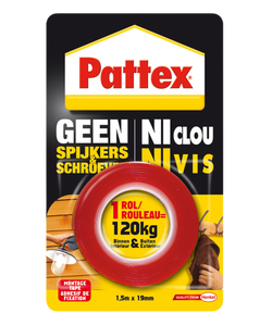 Pattex Geen Spijkers en Schroeven Tape, 120 kg