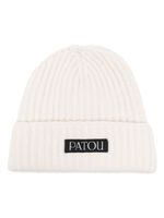 Patou bonnet nervuré à patch logo - Blanc