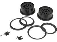 Losi - 1/5 Wheel and Beadlock Set 4.75 24mm Hex Black (2): 5IVE-T (LOSB7034)