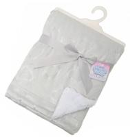 Soft Touch dekentje hartjes 75 x 100 cm polyester/sherpa grijs