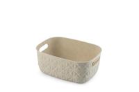 CURVER Softex Opbergmand, 4 l, elegant design, licht, stapelbaar en praktisch, 100% gerecycled, 26 x 19 x 11 cm, gebroken wit