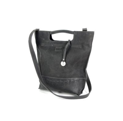 Handgemaakte leren handtas #08 night grey