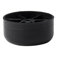 Meubelpoot zwart rond Ø 5 cm en hoogte 2,5 cm van kunststof