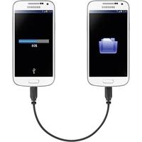 Renkforce USB-kabel USB 2.0 USB Micro-B stekker, USB Micro-B stekker 15,00 cm zwart met OTG-functie, Supersoft-Umman