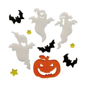 Horror raamstickers spoken/vleermuizen 20 x 25 cm - Halloween feest decoratie