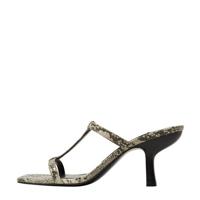 Mango muiltjes met slangenprint beige/grijs