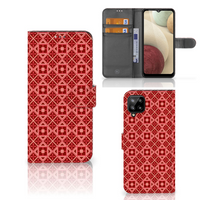 Samsung Galaxy A12 Telefoon Hoesje Batik Rood - thumbnail