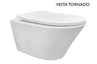 Vesta rimless wandcloset Tornado flush glans wit met Shade Slim toiletzitting softclose glans wit - thumbnail