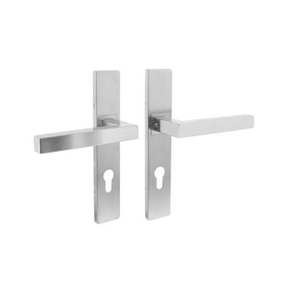 Intersteel Deurkruk Vierkant op rechthoekig schild profielcilindergat 72mm - RVS