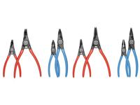 Gedore 2148692 Precisie-borgveertang set Geschikt voor borgringen Binnen- en buitenringen 12-25 mm, 19-60 mm 10-25 mm, 19-60 mm Puntvorm Recht, 45° gebogen