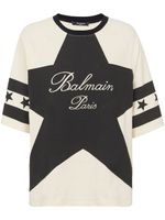 Balmain t-shirt en coton Stars à logo imprimé - Tons neutres