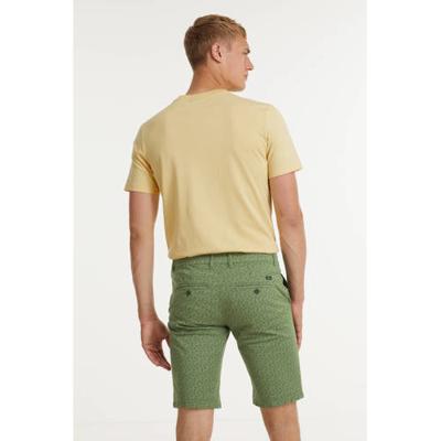 Blend slim fit short met all over print groen