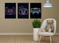 Posters - GAME ROOM / Neon / Set van 3